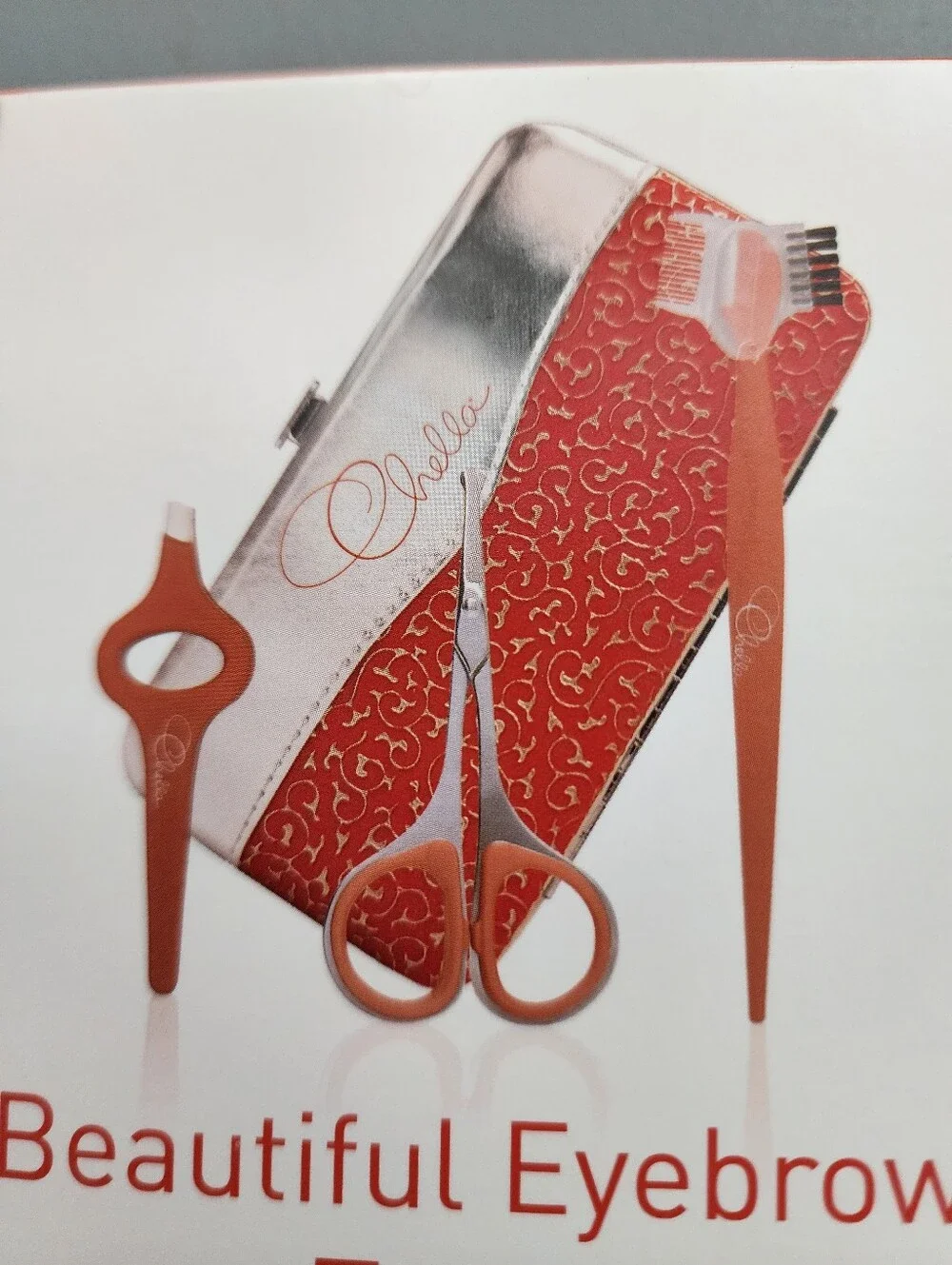 Chella Eyebrow Tool Set New In Box/Package Case Scissors Tweezers Shaping Tools